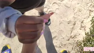 Pregnant Wife Strokes Stranger on Beach