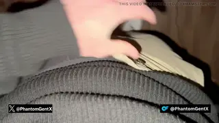 German Daddy Strokes Fat Uncut Glans Over Black Boxers
