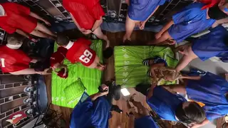 Busty Blonde MILF Cheerleader Takes Multiple Cocks in VR Gangbang