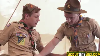 Two Scouts Trade Blowjobs and Rim Each Other at Base Camp