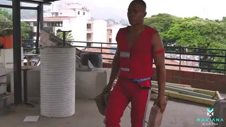 Busty Tattooed Wife Takes BBC on the Terrace