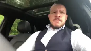 Muscular Daddy Works His Cock in a Parked Car