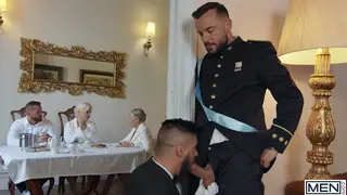 Mature Hunk Seduces Twink into Bareback Blowjob