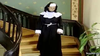 European Nun Cosplay Yields to Repairman's Advances