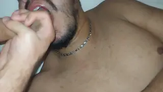 Latino Stud Takes a Facial After Toy Play and Bareback Sex