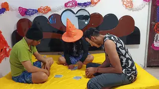 Curvy Latina Witch Seduces Husband's Friend on Halloween