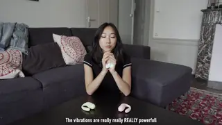 Petite Asian Teen Rides Toy Then Takes Missionary in Club
