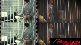 Muscular Jocks Trade Oral and Bareback in a Cell