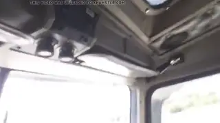 Hairy Bear Gives a Blowjob to a Man in a Car