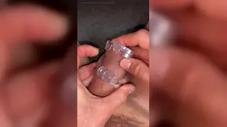 European Twink Swaps Chastity Cages in Close-Up POV