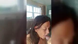 Mature GILF Wife Swallows Every Drop in Morning POV