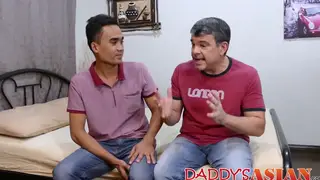 Asian Twink Takes First Bareback Ride With Mature Daddy