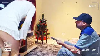 Redhead Welcomes a Visitor With a Blowjob and Pussy Licking