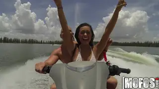 Curvy Teen Handles Two Cocks on a Seadoo