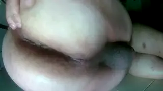 Chubby Bear Stretches Hole Wide With Thick Cucumber