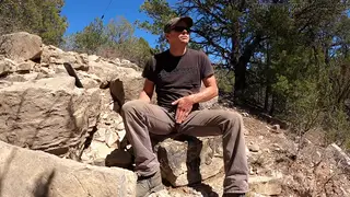 Muscular Stud Pisses and Cums Outdoors