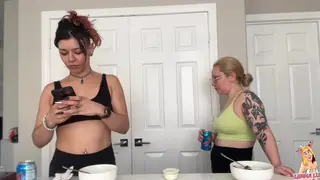 Amateur Woman Enjoys Loud Meal With Constant Burps