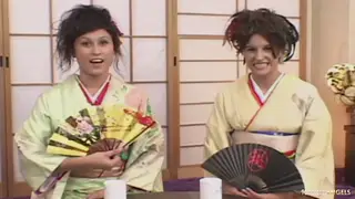 Two Women Deepthroat Two Men in a Group Blowjob Session