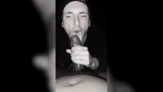 Submissive Guy Swallows BBC in Interracial Blowjob