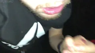 Slim Guy Kneels Outdoors to Service Older Daddy's Thick Cock