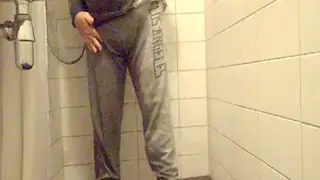 Guy Pisses in Steamy Shower Solo Session