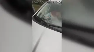 Redhead Teases Driver During a Car Ride
