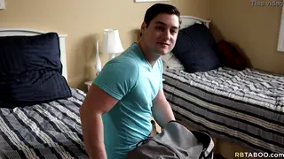Muscular Stepbrothers Share Bareback Threesome POV