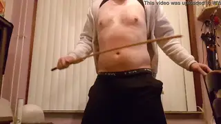 Solo Guy Endures Harsh Caning Session on Camera