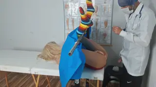 Medical Exam Turns Erotic Under Stocking-Clad Legs