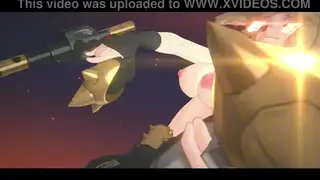 Animated Gamer Girl Enjoys Solo Play in Zone Zero Mod