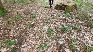 Busty Woman Spanked Outdoors on Pussy and Tits
