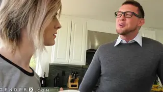 Blonde Trans Babe Rides Stepdad Deep