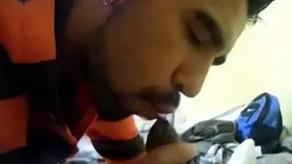 Curvy Latino Hunk Takes a Deep Blowjob