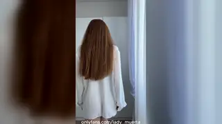 Redhead Secretary Strips and Teases at Her Desk