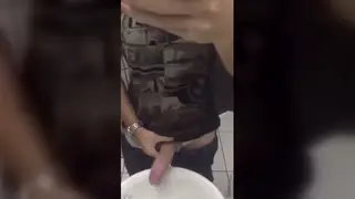 Thick Cock Showcased in a Bathroom Mirror