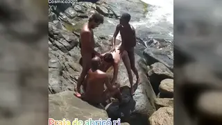 Men Collide in a Wild Beach Gangbang