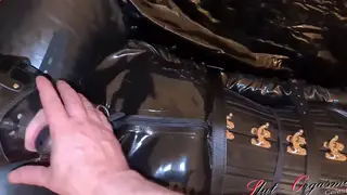 Ebony MILF Bound in Latex for Deepthroat