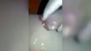 Guy Strokes Himself in Quick Solo Session