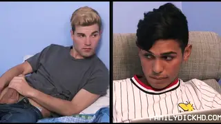Stepbrothers Share a Bear Stepdad in a Heated Threesome