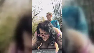 Curvy Mature Woman Takes Anal Outdoors With Her Partner