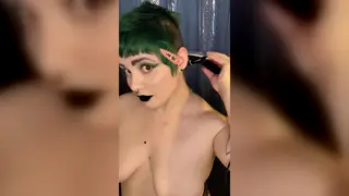 Goth BBW Shaves Her Head and Reaches Climax Solo
