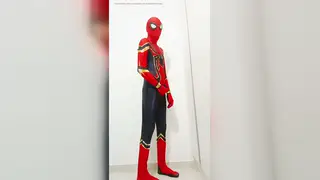 Latino Performer Explores Bondage Fantasy in Spider Suit