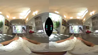 Hairy MILF Shares Boyfriend in VR Threesome