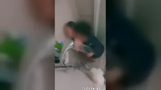 Asian Girlfriend Squirts Hard After Shower Blowjob and Doggystyle