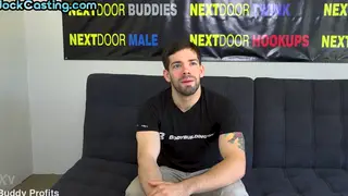Hairy Tattooed Hunk Jerks Off at Casting Office