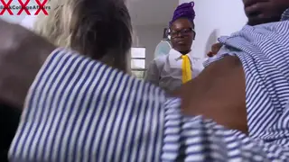 Ebony Schoolgirls Squirt and Take Creampie in Classroom Threesome