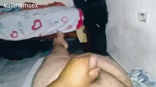 Latino Guy Strokes Hard Watching Blowjob Clip