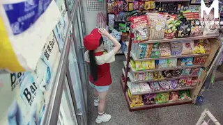 Asian Clerk Fucks in Office and Outdoors