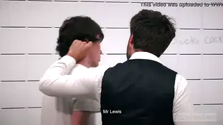 Teacher and Student Share a Twink in a Bathroom Threesome