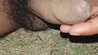 Indian Mature Guy Strokes and Pisses Outdoors